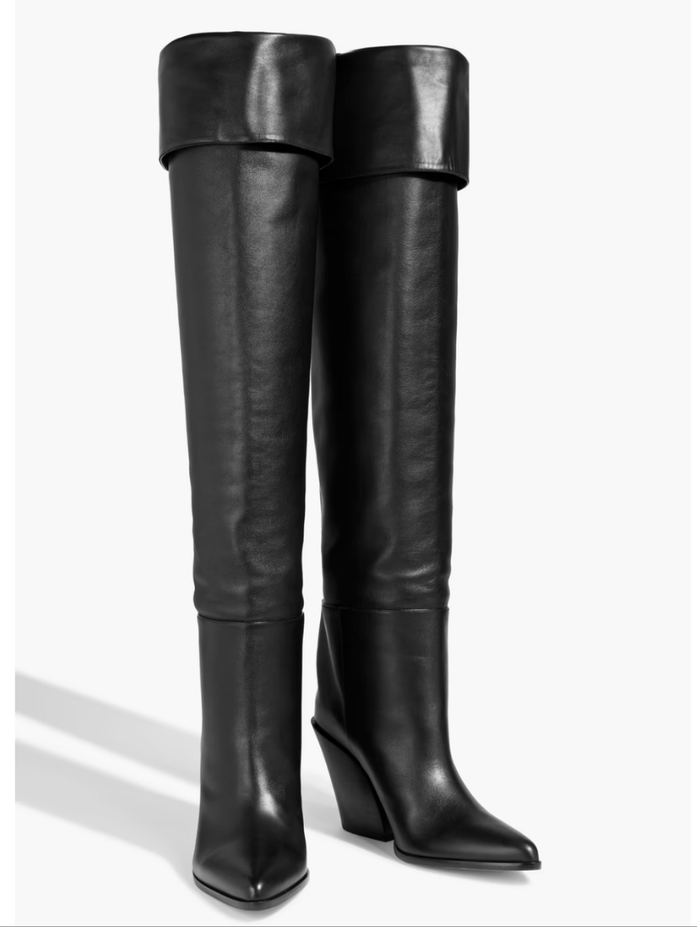 Jimmy Choo Women's Maceo Bkack Leather Over-The-Knee Boots - EU37/US7